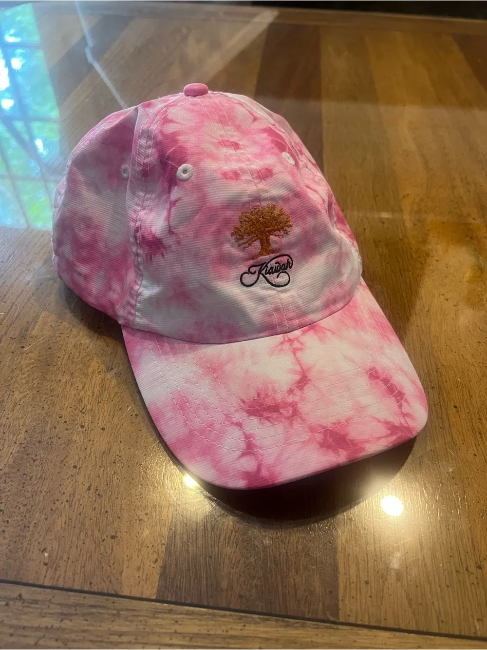 Kiawah Resort Kids Pink Tie-Dye Baseball Cap with Tree Embroidery